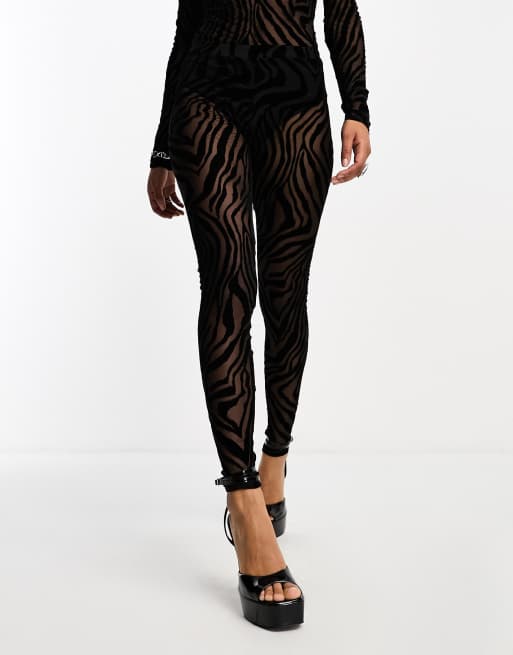 ASOS DESIGN - Halloween - Leggings i devore-stof med dyreprint - Del af sæt, 2 af 4