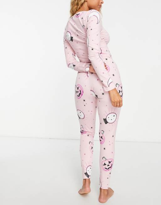 ASOS DESIGN seamless short onesie in pink