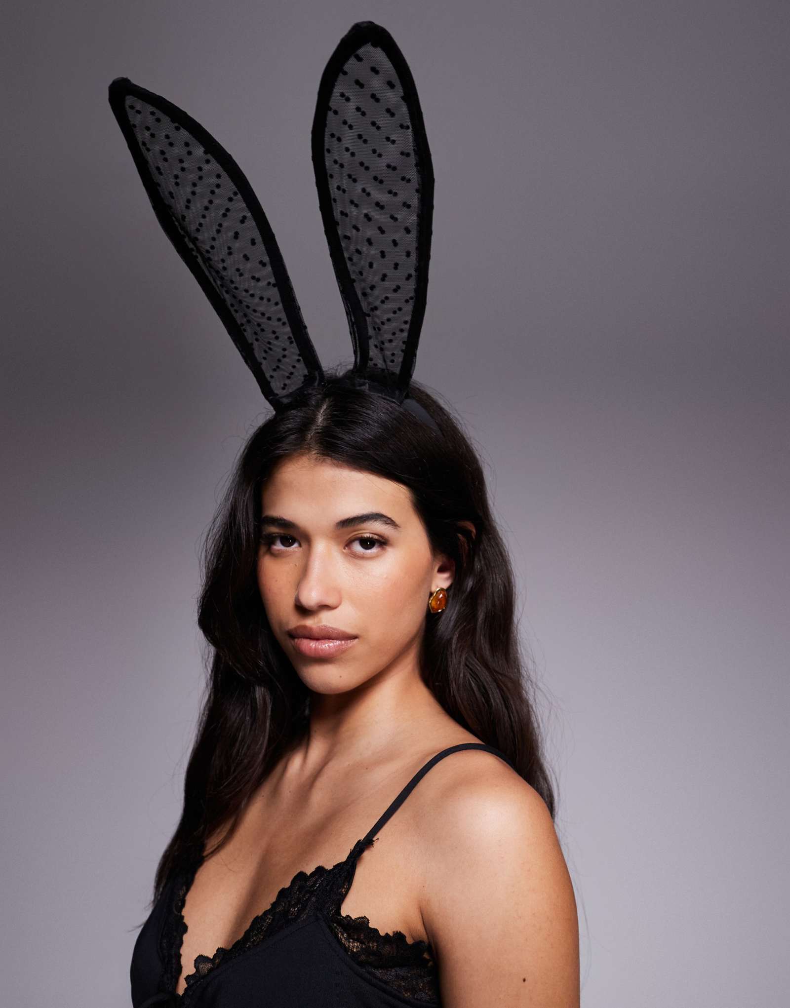 ПРОЗРАЧНАЯ повязка на голову с заячьими ушками ASOS DESIGN на Хэллоуин в горошек