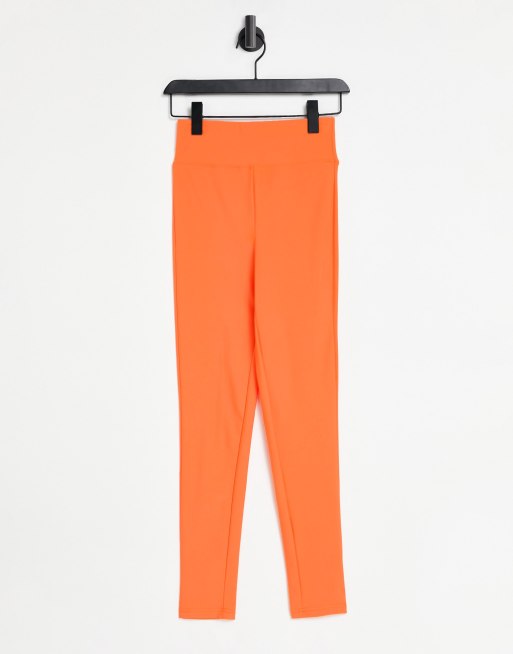  ASOS DESIGN – Halloween – Pomarańczowe legginsy z podwyższonym stanem i lekkim połyskiem