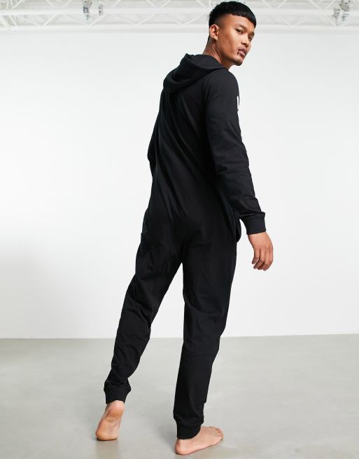 ASOS DESIGN onesie in soft jersey in black