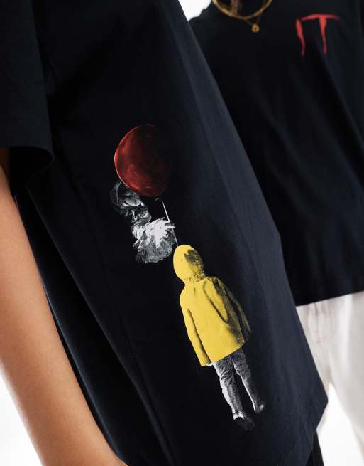 ASOS DESIGN - Halloween - Unisex - Sort T-shirt med IT-filmprint, 2 af 4