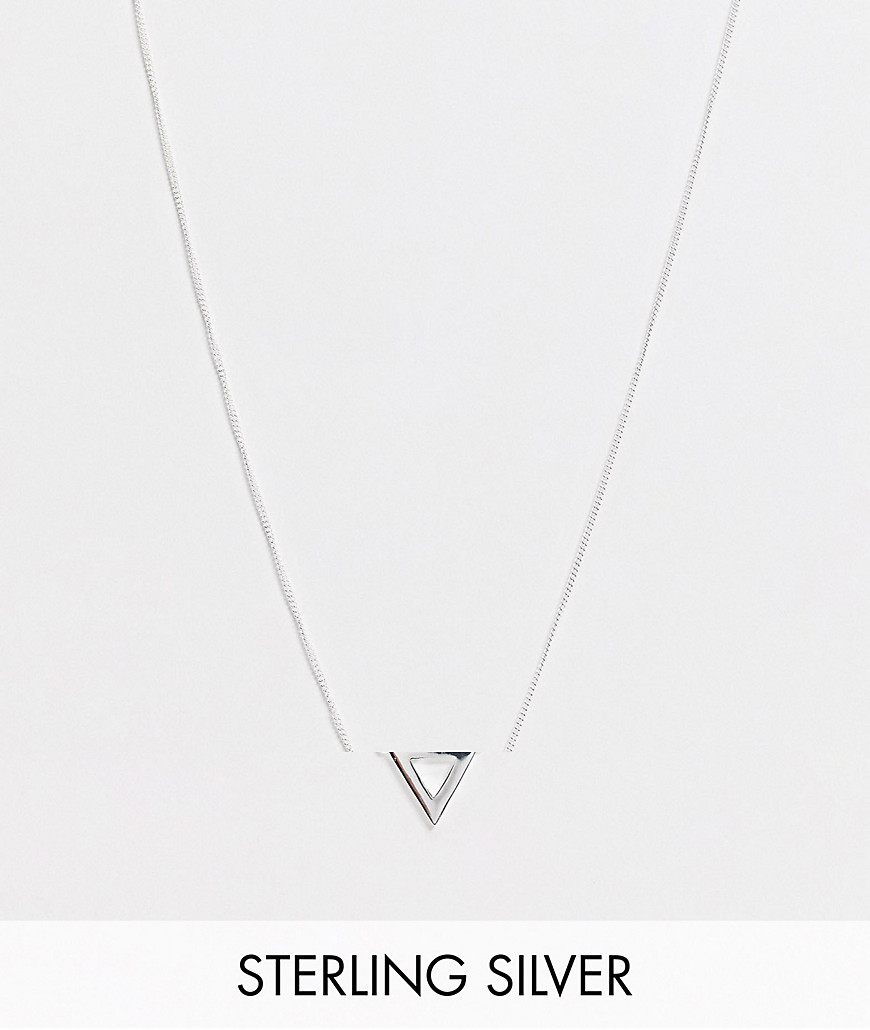 ASOS DESIGN – Halsband i äkta silver med minimalistiskt triangelhängsmycke