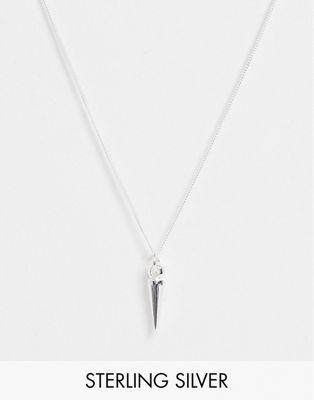 ASOS DESIGN – Halsband i äkta silver med spetsigt hängsmycke