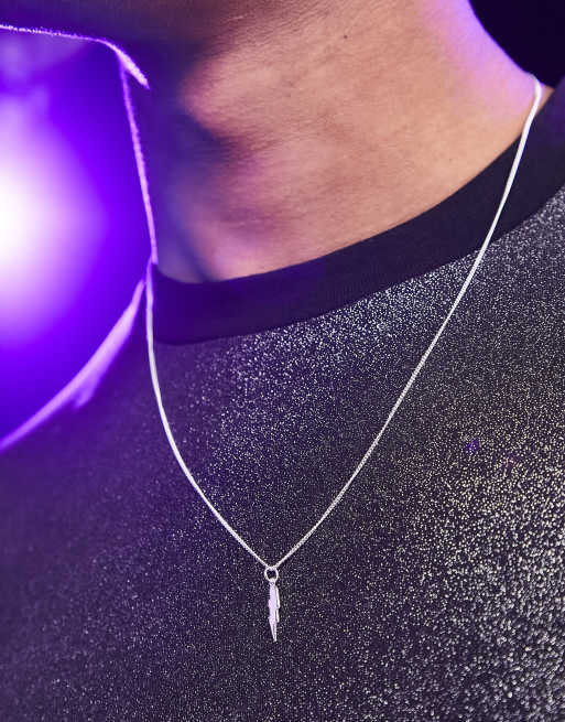 ASOS DESIGN – Halsband i sterlingsilver med blixthänge
