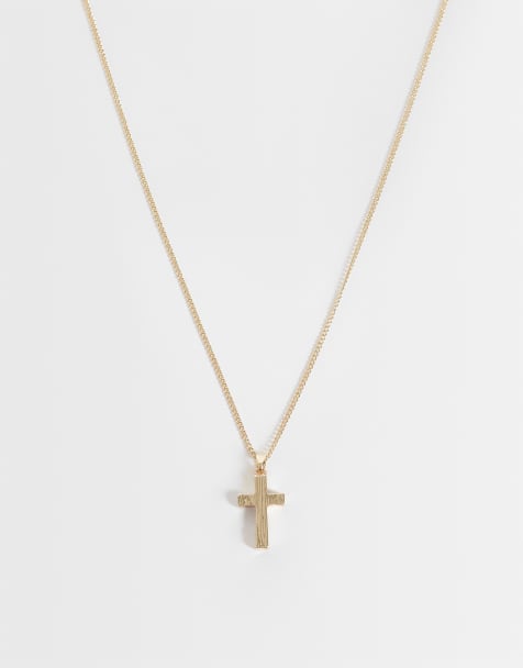 ASOS DESIGN halsband med korshänge i guld - view 1