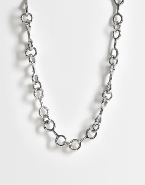 ASOS DESIGN halsband med rund länkkedja i silver - view 1