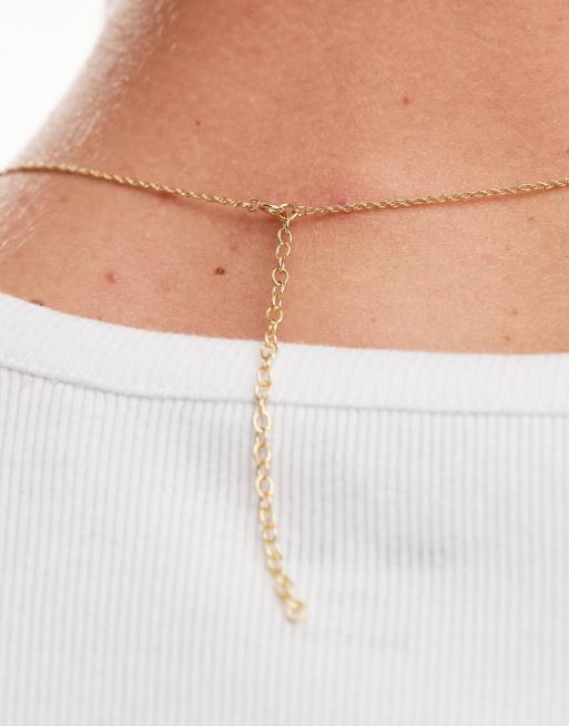 ASOS DESIGN - Halskæde med rebkæde i sterlingsølv med 14 karats guldbelægning, 4 af 4
