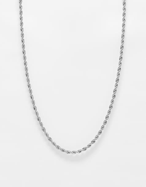 ASOS DESIGN - Halskæde med snoet reb-tekstur i sølvfarve - view 1