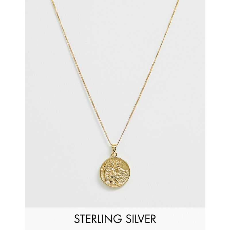 DESIGN – Halskette aus Sterlingsilber mit St. Christophorus-Anhänger und 14-karätiger Vergoldung