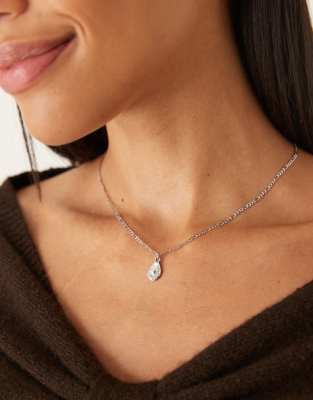 ASOS DESIGN - Halskette in Silber-Optik mit Anhänger mit Strassverzierung