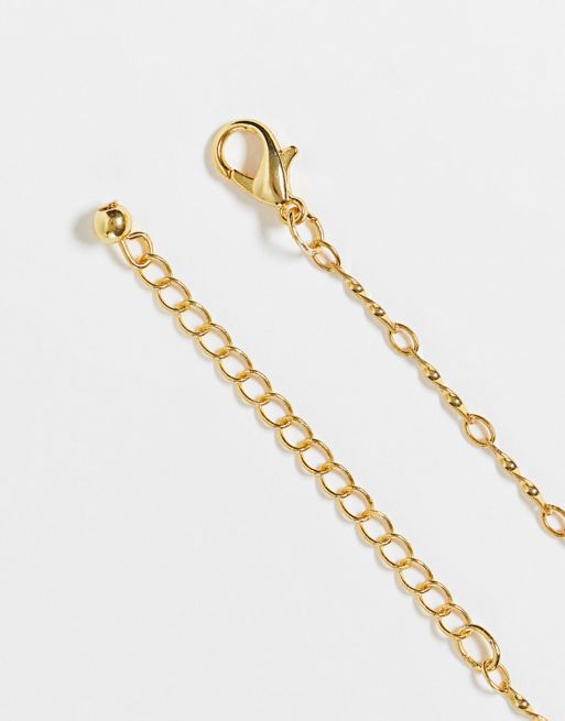 ASOS DESIGN – Halskette mit 14-Karat-Vergoldung und quadratischem
