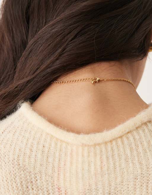 ASOS DESIGN – Halskette mit bauschigem Herz-Medaillon und 14-Karat-Vergoldung, 3 von 3