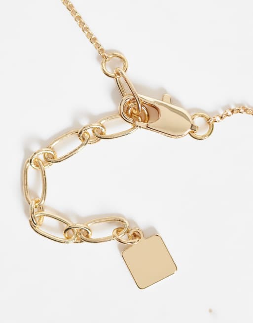 ASOS DESIGN Halskette mit Perlenanhänger in Goldoptik, 3 von 4