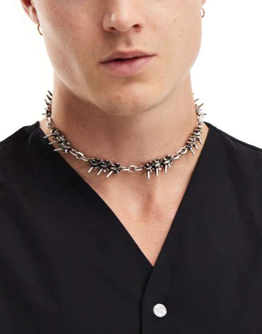 ASOS DESIGN – Halskette mit Wirbel-Design in polierter Silber-Optik