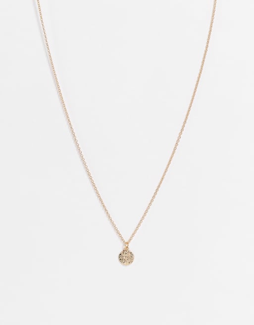 ASOS DESIGN - Halsketting met cirkelvormig hangertje in goudkleur