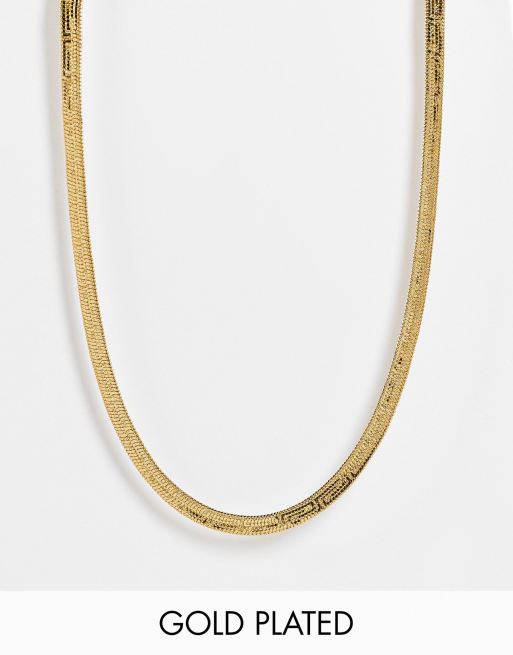 ASOS DESIGN - Halsketting met grove slangenschakels verguld met 14k goud