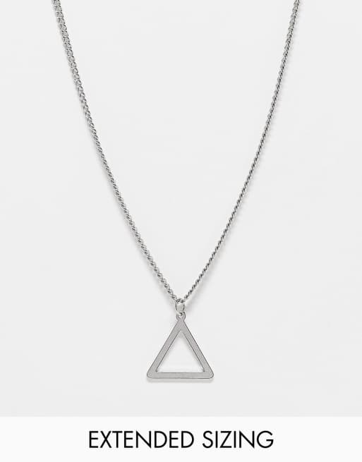 ASOS DESIGN - Halsketting met triangelhanger in zilverkleur