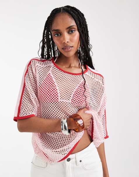 ASOS DESIGN – Hålstickad t-shirt - view 1