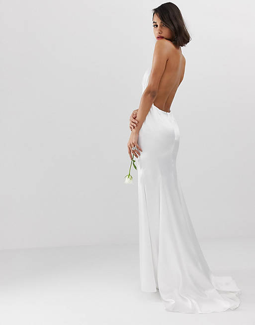 ASOS DESIGN halter backless maxi wedding dress