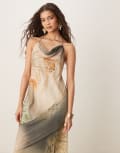 [ASOS DESIGN] ASOS DESIGN halter chiffon maxi dress with seam detail in tiger print-Multi 6 Tiger print