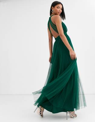 asos design cross front strappy maxi dress