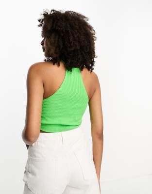 【in a row】Halter Button Layered Tee Layered Sequin Woven Halter Top | Karen Millen