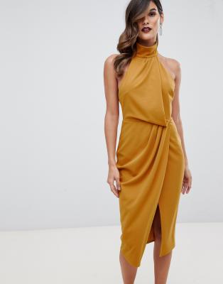 drape dress midi