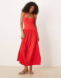 [ASOS DESIGN] ASOS DESIGN halter dropped waist midi dress in red 18 RED