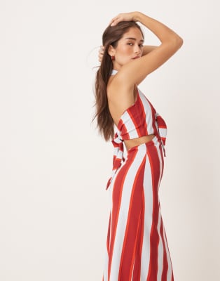 Asos Design Halter Maxi Dress With Bow Detail