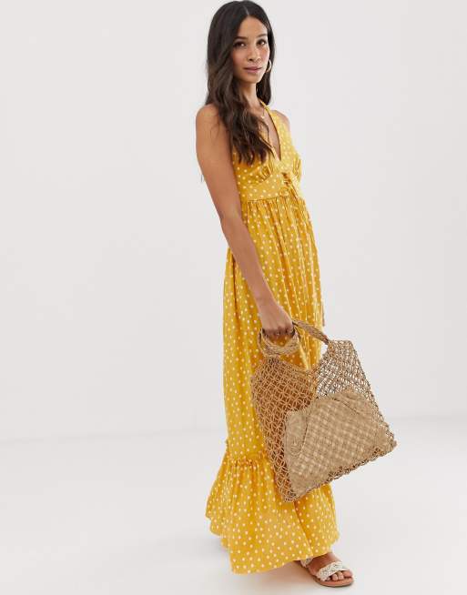 Asos yellow polka outlet dot dress