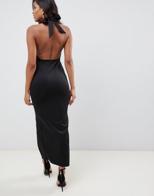 asos design halter maxi dress with split detail