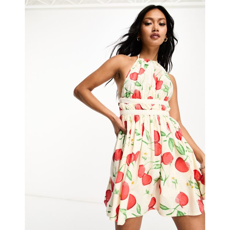 ASOS Curve ASOS DESIGN Curve multiway strappy mini beach dress in wallpaper  floral print - ShopStyle