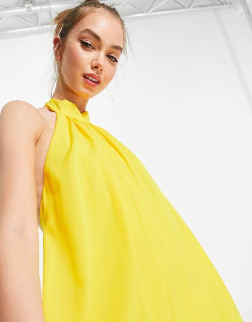 Yellow halter store neck jumpsuit