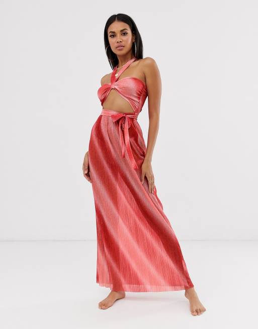 Ombre halter best sale maxi dress