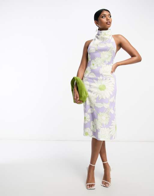 Floral midi shop bodycon dress