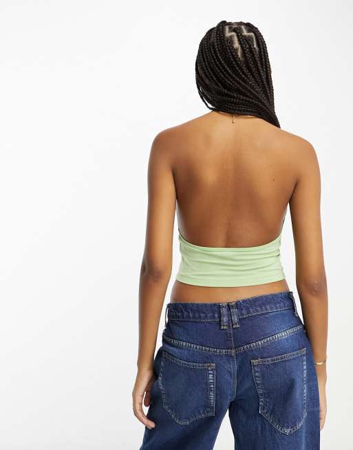 ASOS DESIGN halter neck crop top in 2 pack SAVE