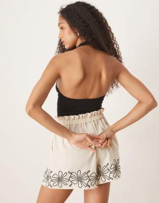 asos black halter neck top