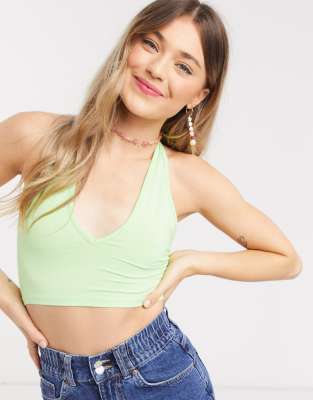 ASOS DESIGN halter neck crop top in 