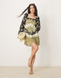 [ASOS DESIGN] ASOS DESIGN halter neck frill mini dress in mixed ditsy print-Multi 10 MIXED DITSY FLORAL