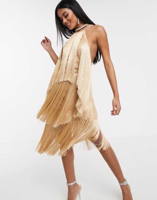 Fringe sales tiered dress