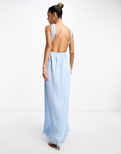 Light blue halter outlet maxi dress