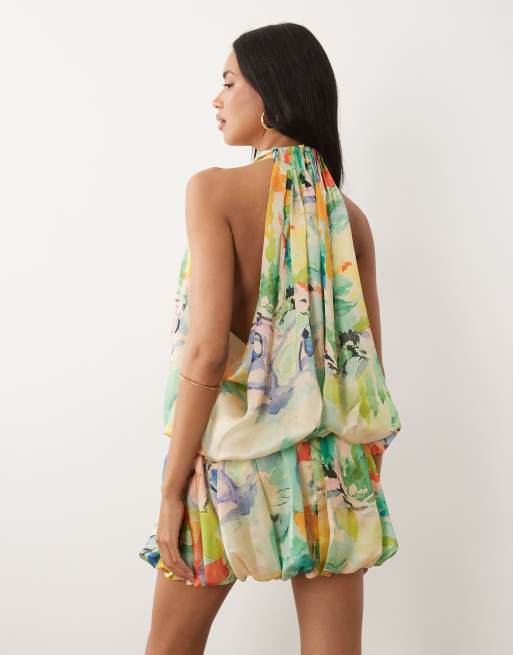 asos design bias cut mini satin dress with floral embellishment ASOS Design - Mini Dress - Women - Polyester - 2 US