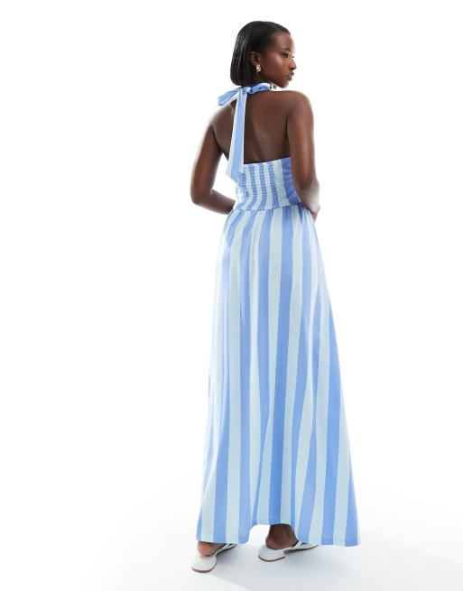 Asos long blue dress best sale