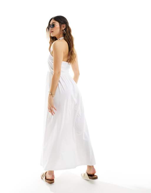 Asos white halter fashion neck dress