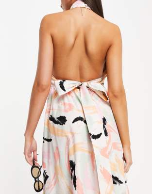 asos design halter neck dress