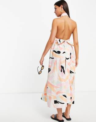 asos design halter neck dress