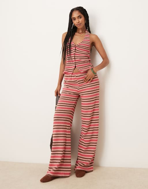 ASOS DESIGN halter neck waistcoat in stripe (part of a set), 2 of 4