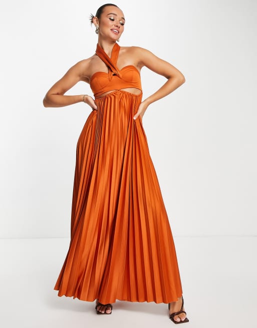 rust red maxi dress