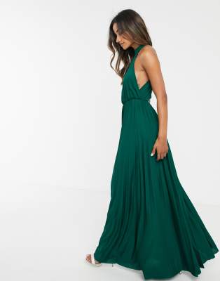 asos green long dress